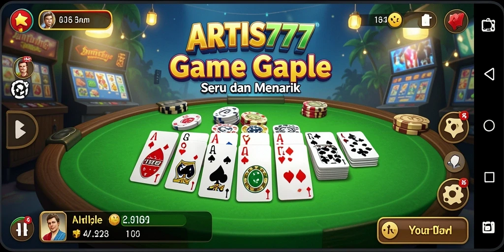 Screenshot gameplay ARTIS777 menunjukkan keseruan bermain Gaple.