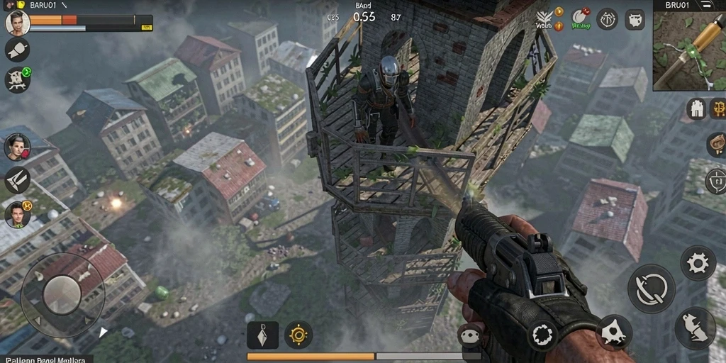 Gameplay menegangkan BARU01 dengan berbagai menara dan musuh.