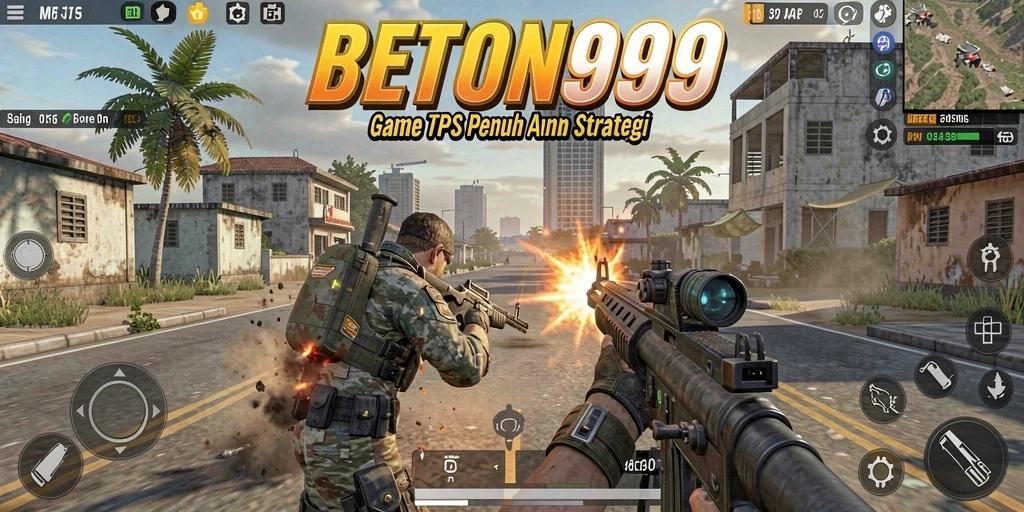 Tampilan gameplay menegangkan dalam <strong>BETON999</strong> dengan aksi tembak-tembakan yang mendebarkan.