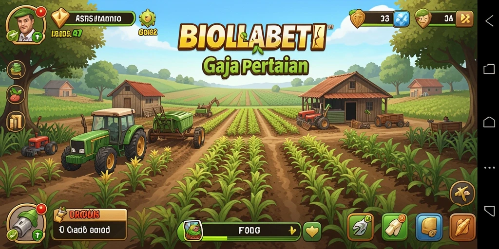 Screenshot gameplay menampilkan aktivitas menanam dan memanen di BIOLABET.