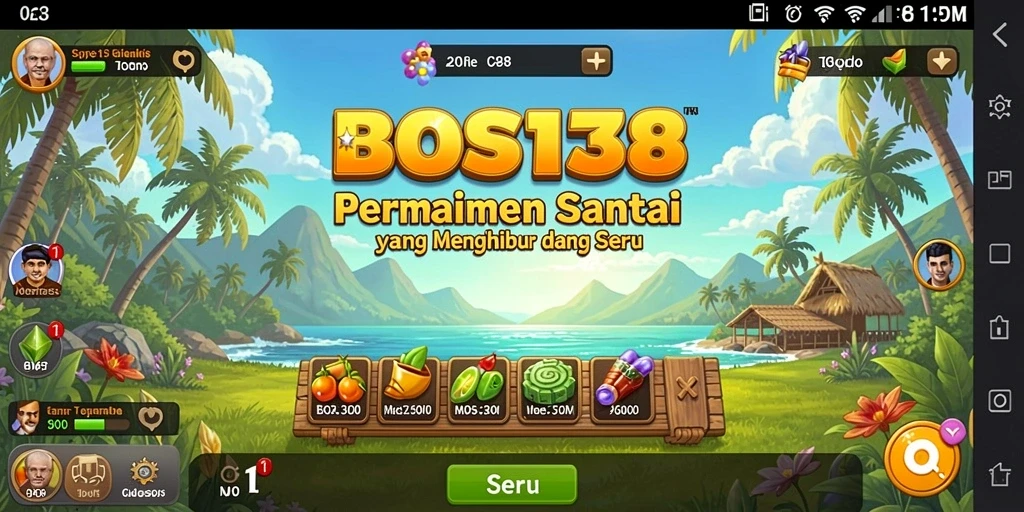 Tampilan gameplay <strong>BOS138</strong> yang ceria dan interaktif.