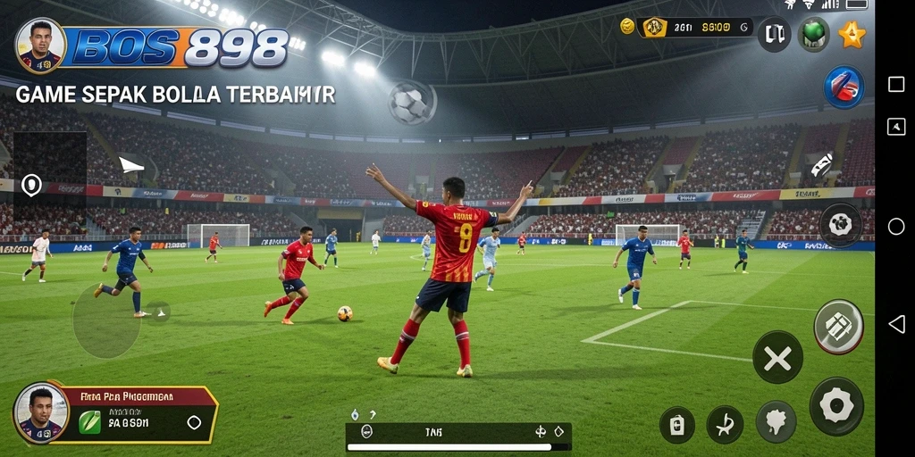 Tangkapan layar dari gameplay seru BOS898 dengan aksi sepak bola yang mendebarkan.