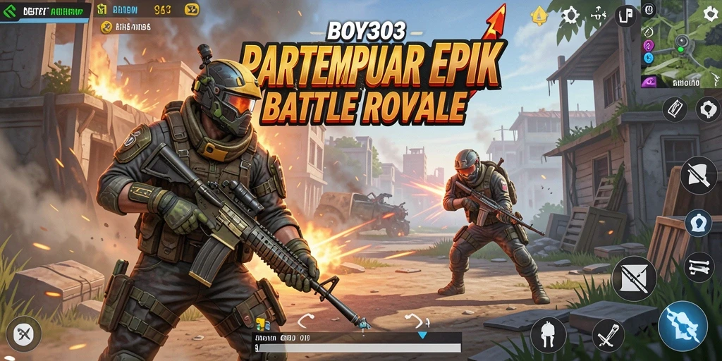 Tampilan gameplay BOY303 yang menakjubkan dalam pertempuran Battle Royale.