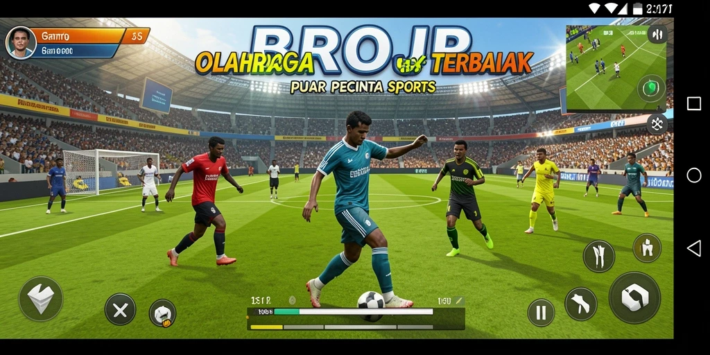 Tampilan gameplay seru dalam BROJP saat bertanding di lapangan.