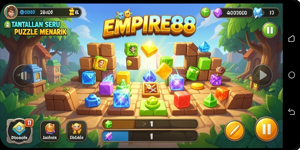 Screenshot gameplay puzzle EMPIRE88 yang menarik dan penuh tantangan.