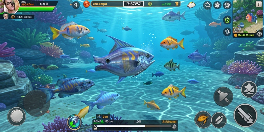 Tampilan seru dari gameplay Tembak Ikan FH6767.