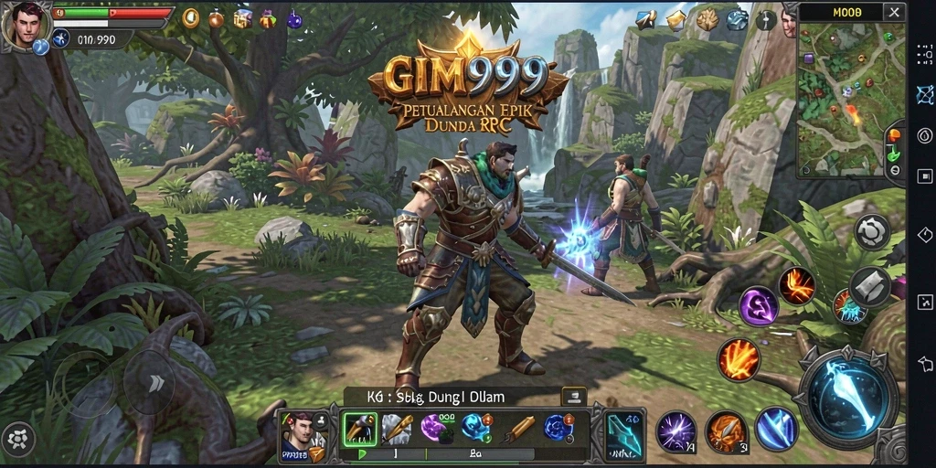 Tampilan gameplay GIM999 yang memukau dan penuh aksi RPG.
