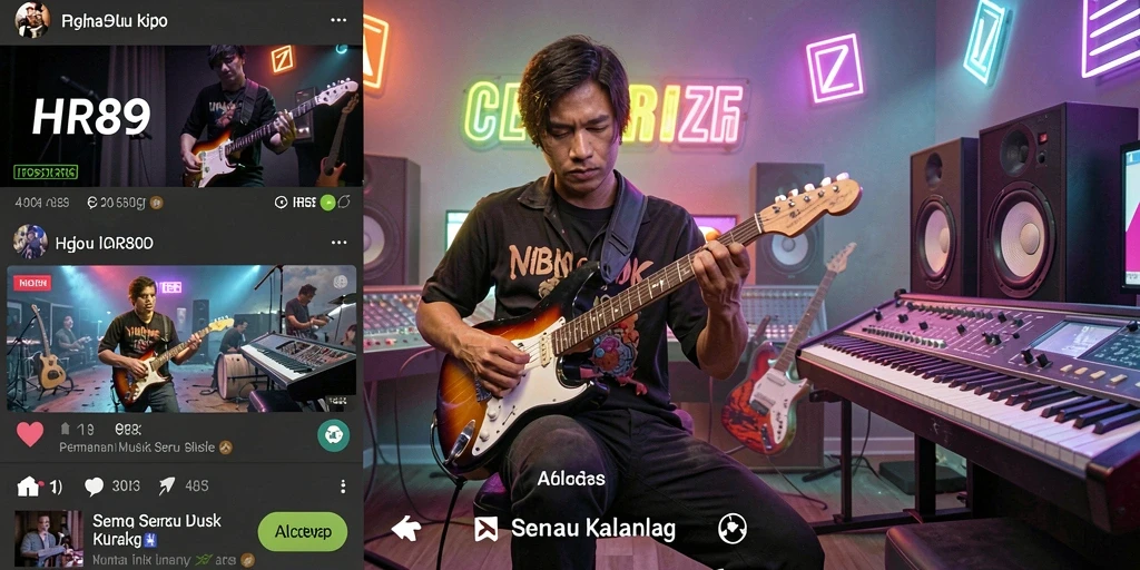 Screenshot gameplay HR89 menampilkan pemain yang bersenang-senang bermain alat musik.