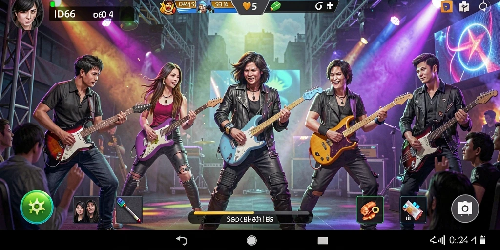 Tampilan gameplay ID66 yang memukau dengan irama musik.