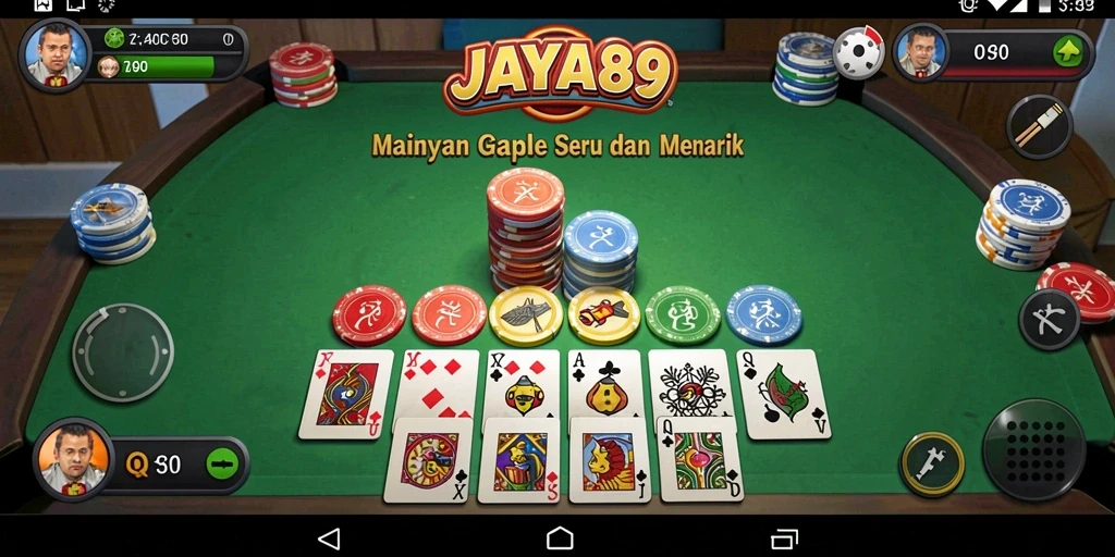 Tampilan seru gameplay Gaple di JAYA89 dengan teman-teman.