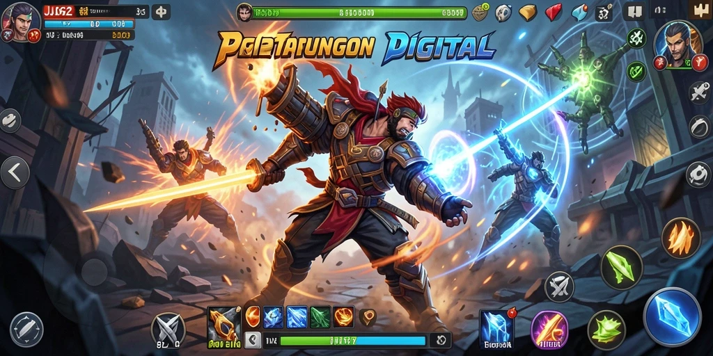 Screenshot gameplay JJ62 yang menampilkan pertarungan seru.