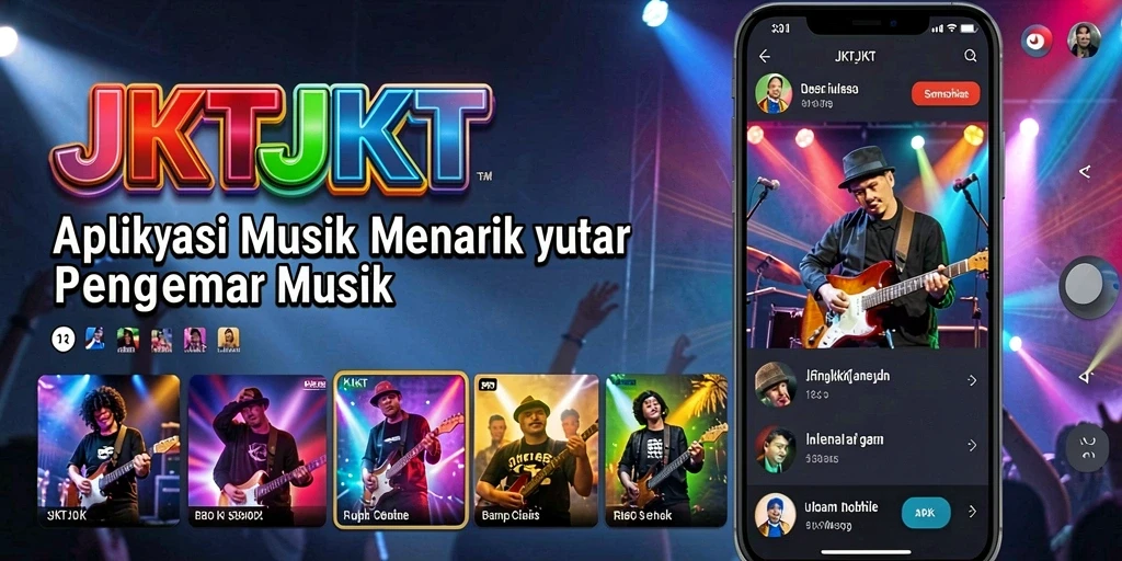 Screenshot utama JKTJKT menampilkan gameplay musik yang seru.