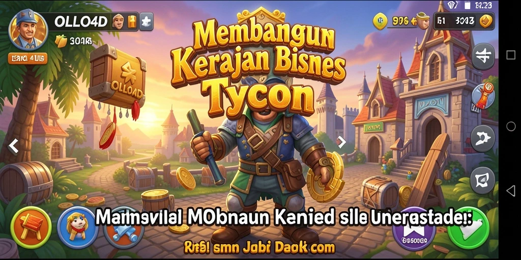 Screenshot gameplay OLLO4D menampilkan berbagai bisnis yang dikelola oleh pemain.