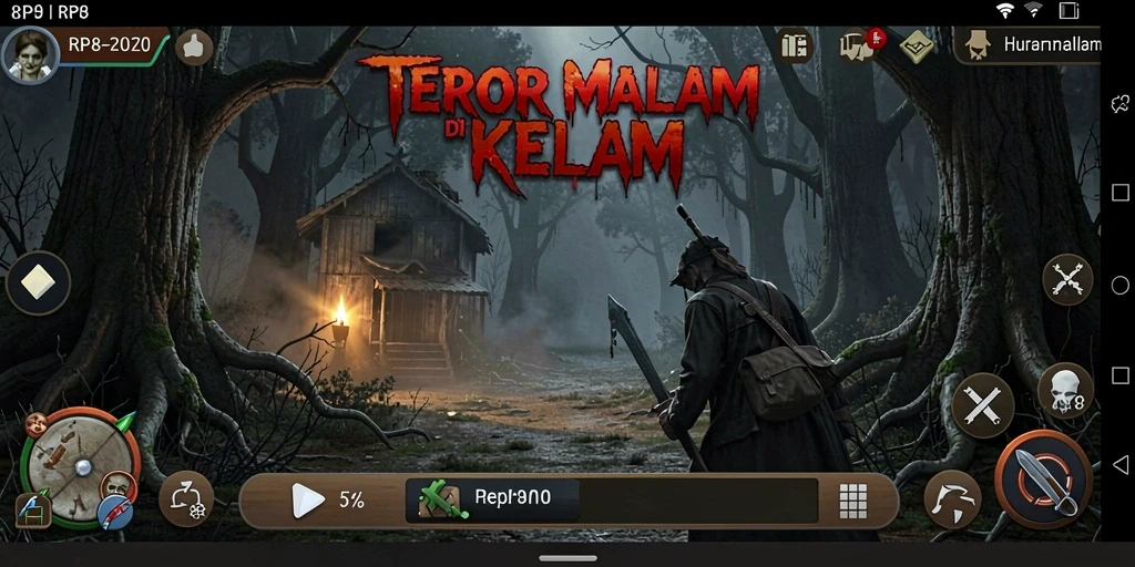 Screenshot menunjukkan suasana mencekam dalam gameplay RP8.
