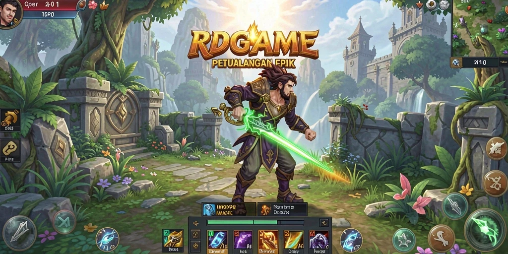 Screenshot RPGAME yang menampilkan aksi gameplay MMORPG yang seru.