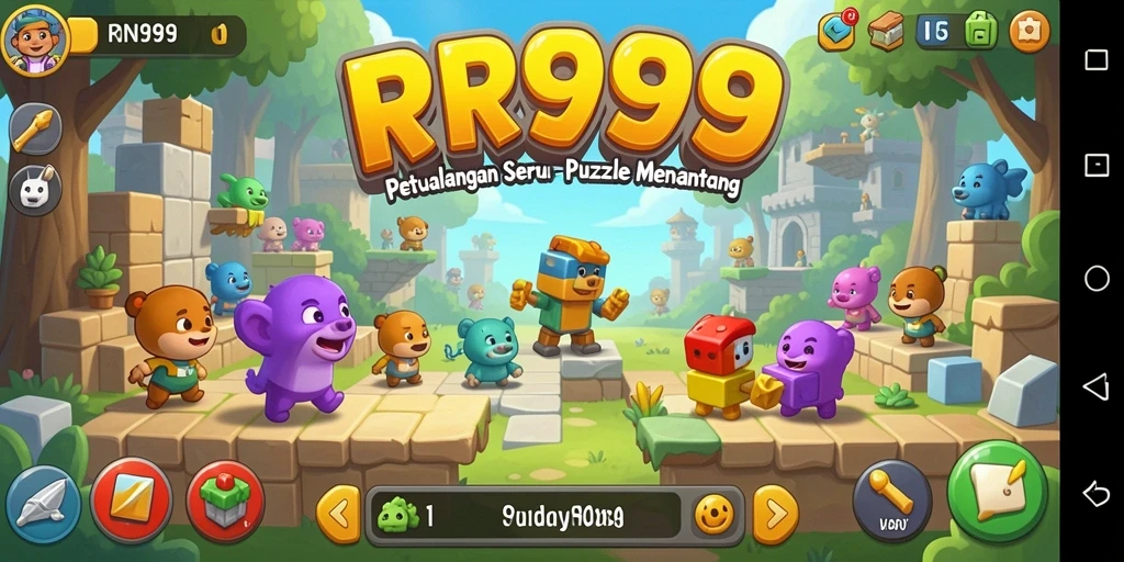 Screenshot gameplay RR999 menunjukkan tantangan Puzzle yang seru dan menarik.