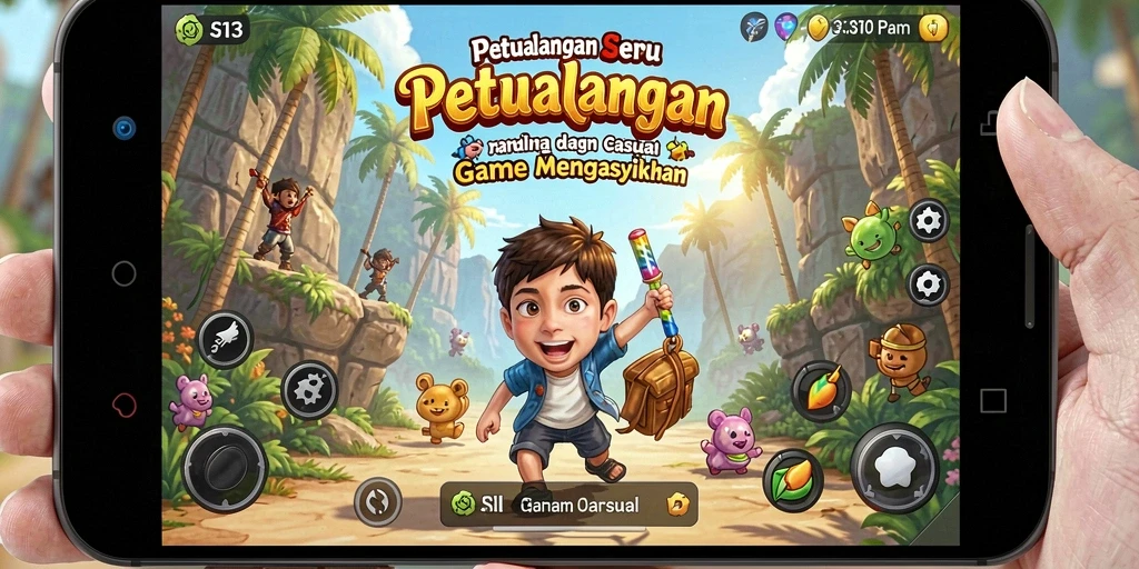 Screenshot S13 menunjukkan karakter sedang beraksi di level yang menyenangkan.