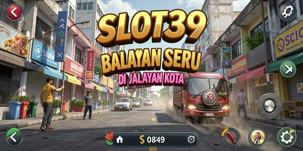 Screenshot permainan SLOT39 menampilkan aksi balapan yang mendebarkan.