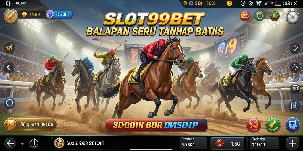 Screenshot utama menunjukkan momen mendebarkan dalam balapan.