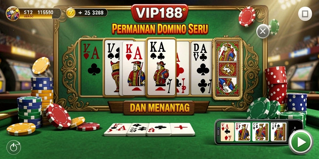 Tampilan gameplay seru dari permainan Domino VIP188.