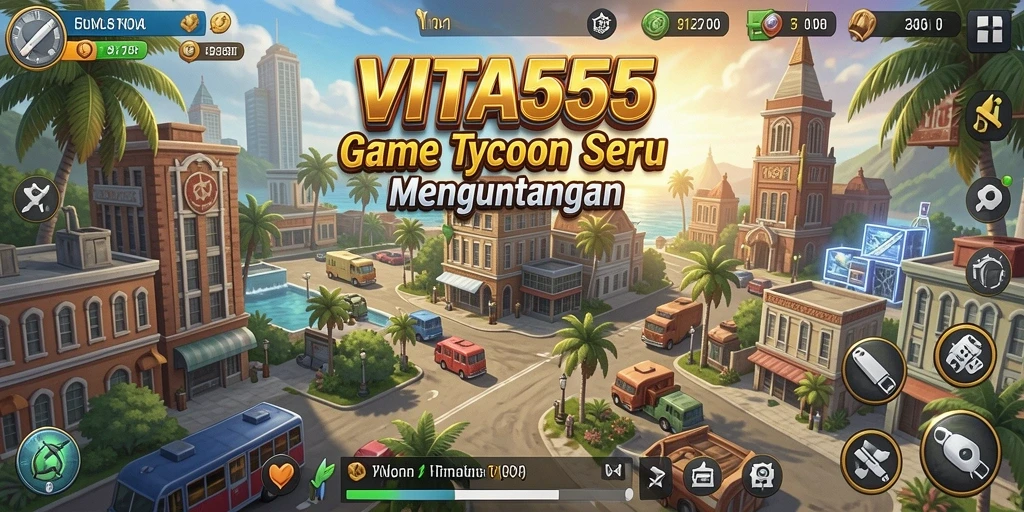 Tangkapan layar menampilkan gameplay Tycoon VITA555 yang seru.