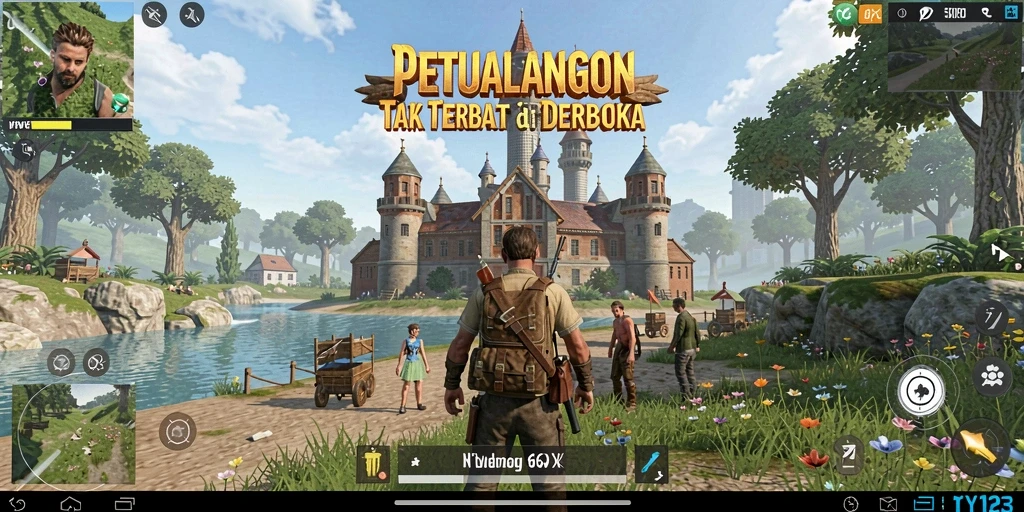 Gameplay YY123 menunjukkan eksplorasi dunia terbuka yang memukau.